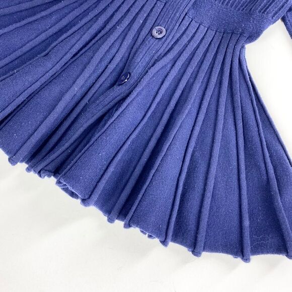 Vintage navy button up sweater dress with the best twirl 3-4 - Picture 5 of 10